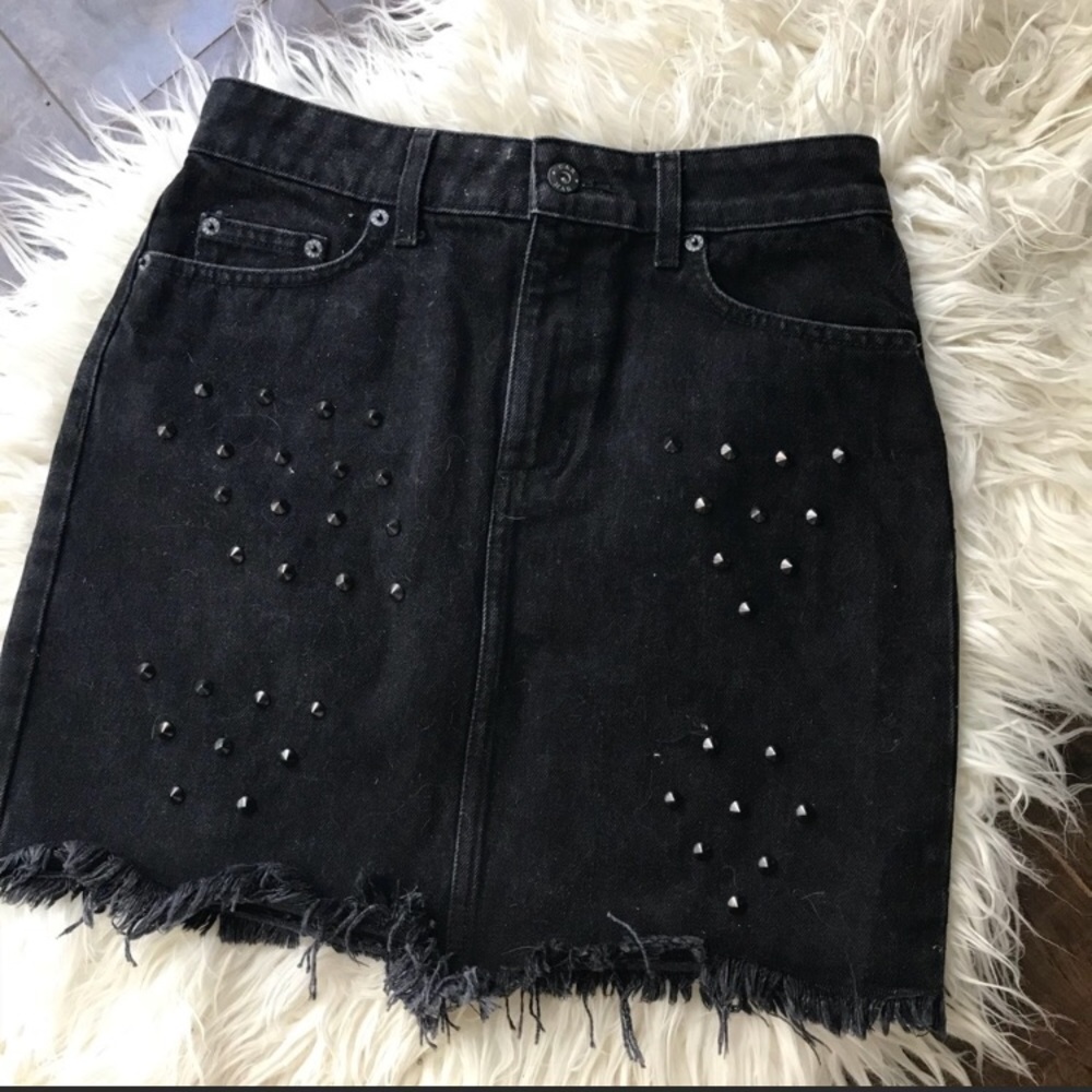LF Black Denim Skirt
